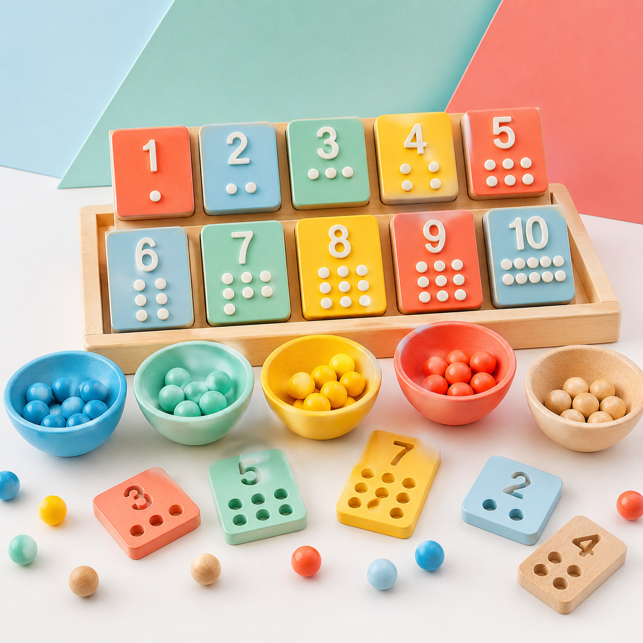Colorful educational counting toy set