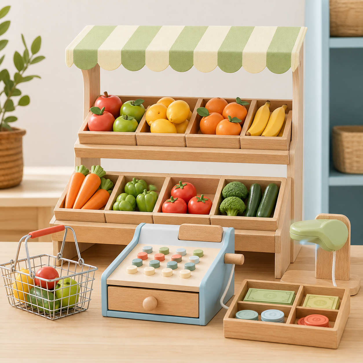 Pretend play market toy set