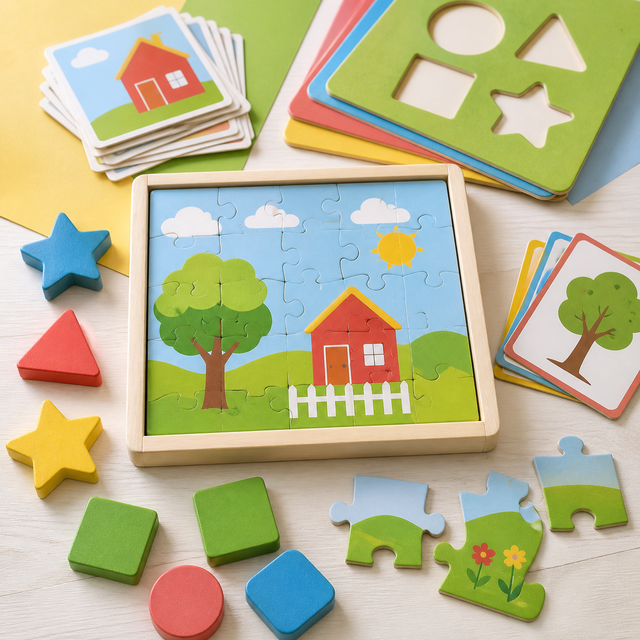 Puzzle and activity toy set